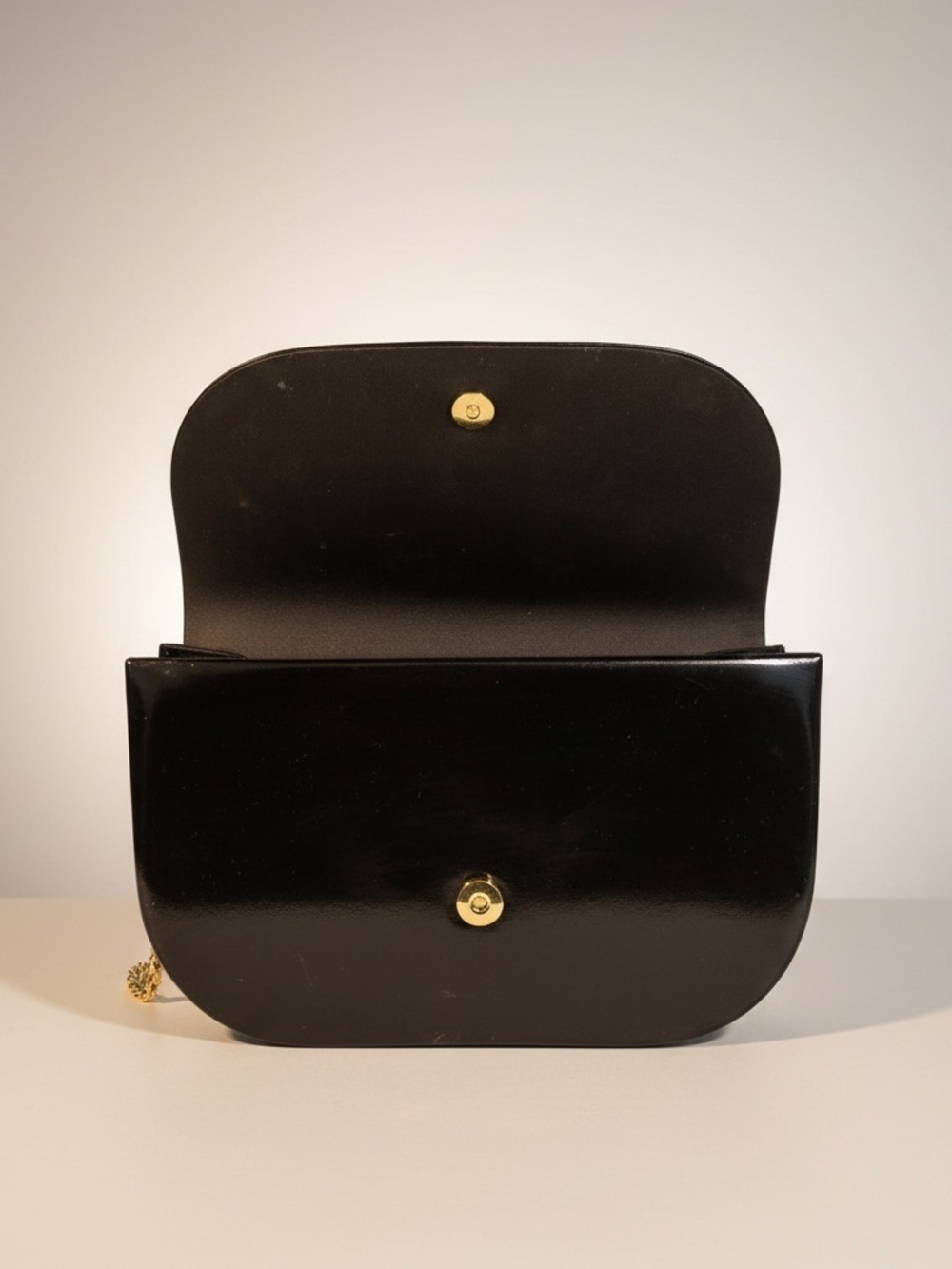 Dior Teal and Black Lizard-Texture Clutch with Bow - Picture 3 of 5